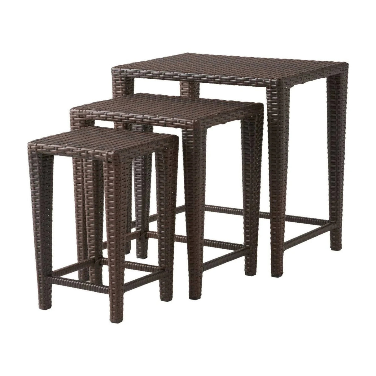 3-Piece Wicker Garden Bistro Set in Dark Brown