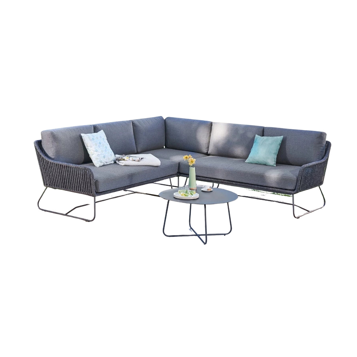 5-Seater L-Shape Outdoor Rope Sofa Set