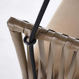 Traditional Porch Outdoor Rattan Garden Swing Chair with Beige Cushion
