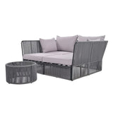 Outdoor Rope 2 Seater Patio Daybed With Side Table