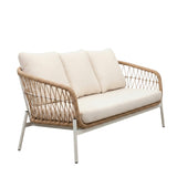 Outdoor 5 Seater Rope Conversation Sofa Set (Beige & Cream)