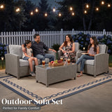 4 Pieces Patio Furniture Set, Outdoor Sectional Sofa