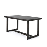 Outdoor Rattan Wicker Patio Table (Dark Brown)