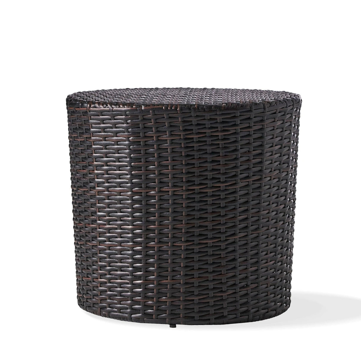 Dark Brown Wicker Garden Bistro End Table
