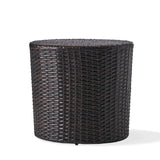 Dark Brown Wicker Garden Bistro End Table
