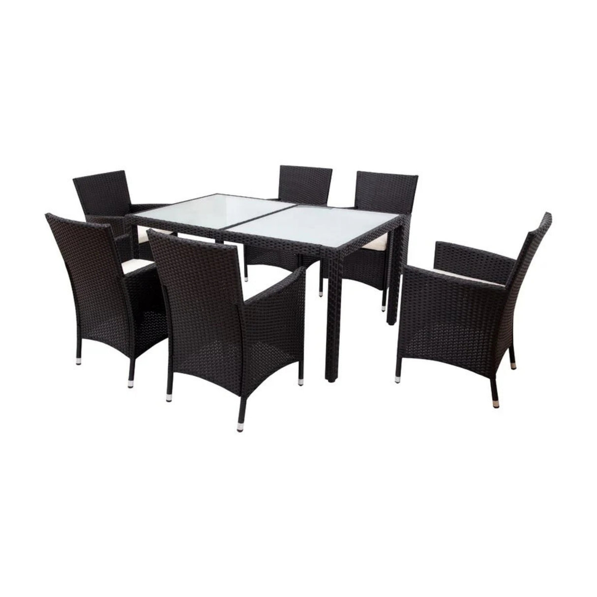 7-Piece Outdoor Rattan Wicker Dinning Table Set