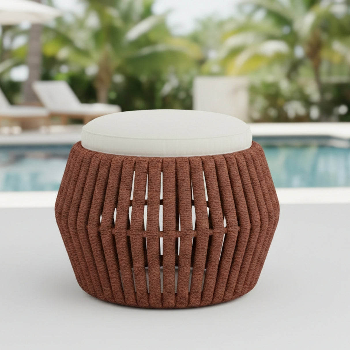 Outdoor Rope 3-Piece Patio Sofa Set (Brown & Off-White)