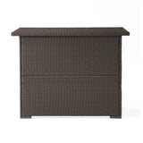 Outdoor Rattan Wicker Bar Table With Storage Selves