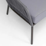 Outdoor Rope 5-Seater Patio Sofa Set with Glass Top Table (Grey)
