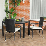 2-Piece Outdoor Rattan Wicker Patio Dining Chairs