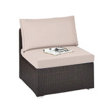 2-Piece Outdoor Wicker Armless Sofa