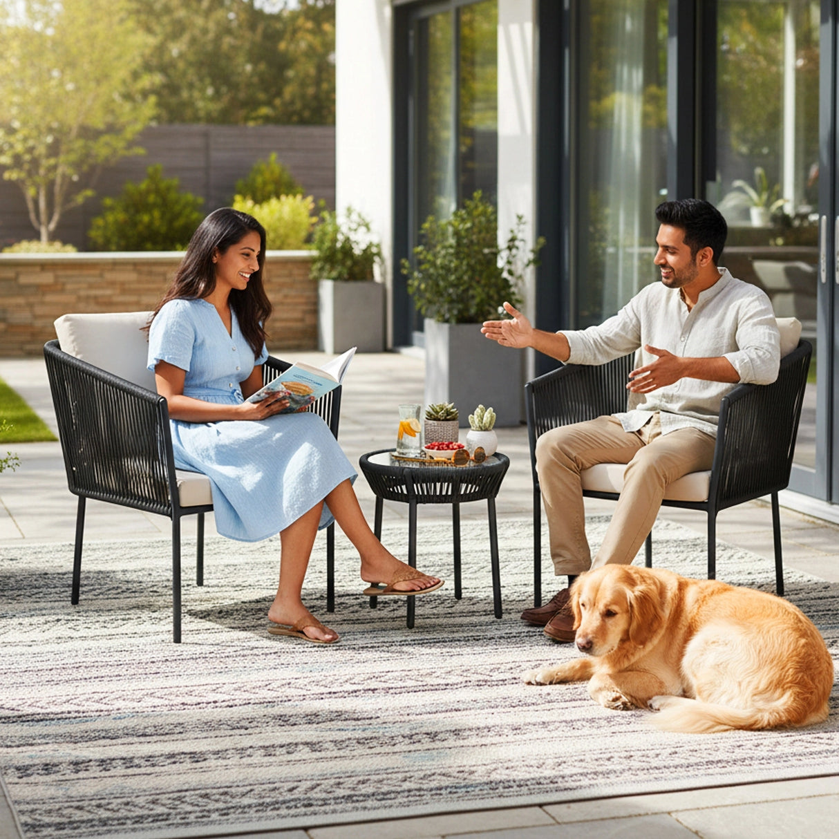 3-Piece Rope Patio Set - Perfect for Outdoor