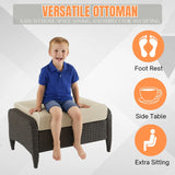 Outdoor 4 Piece Patio Wicker Furniture Set