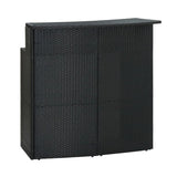 5-Piece Outdoor Rattan Wicker Bar Set with Wicker Top Table