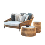 Outdoor Patio Rope Daybed With Center and Side Tables