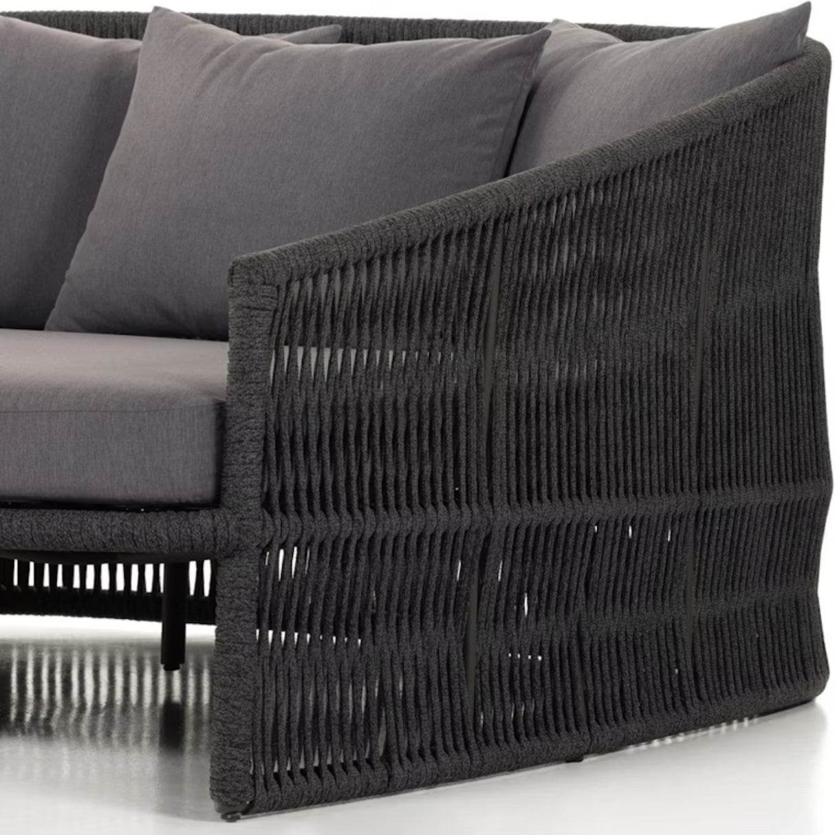 Outdoor Rope Braided Patio Furniture Daybed (Grey)