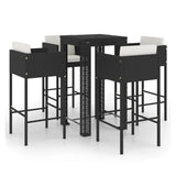 5-Piece Outdoor Rattan Wicker Bar Set