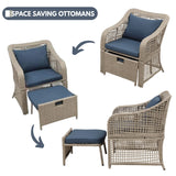 Outdoor Rattan Wicker 5 Piece Patio Sofa Set