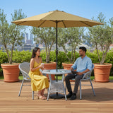 Outdoor Wicker 3-Piece Patio Set with Outdoor Umbrella