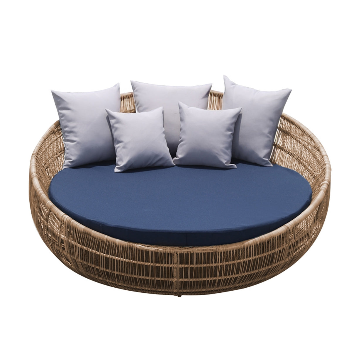 Outdoor Round Beige Rope Daybed Sofa
