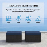 Outdoor Rattan Wicker 2-Piece Ottoman Set