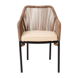 2-Piece Outdoor Rope Patio Dining Chairs
