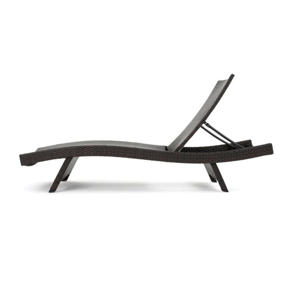 Outdoor All-Weather HDPE Wicker Rattan Sunlounger Recliner with Side Table
