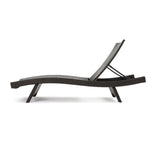 Outdoor All-Weather HDPE Wicker Rattan Sunlounger Recliner with Side Table