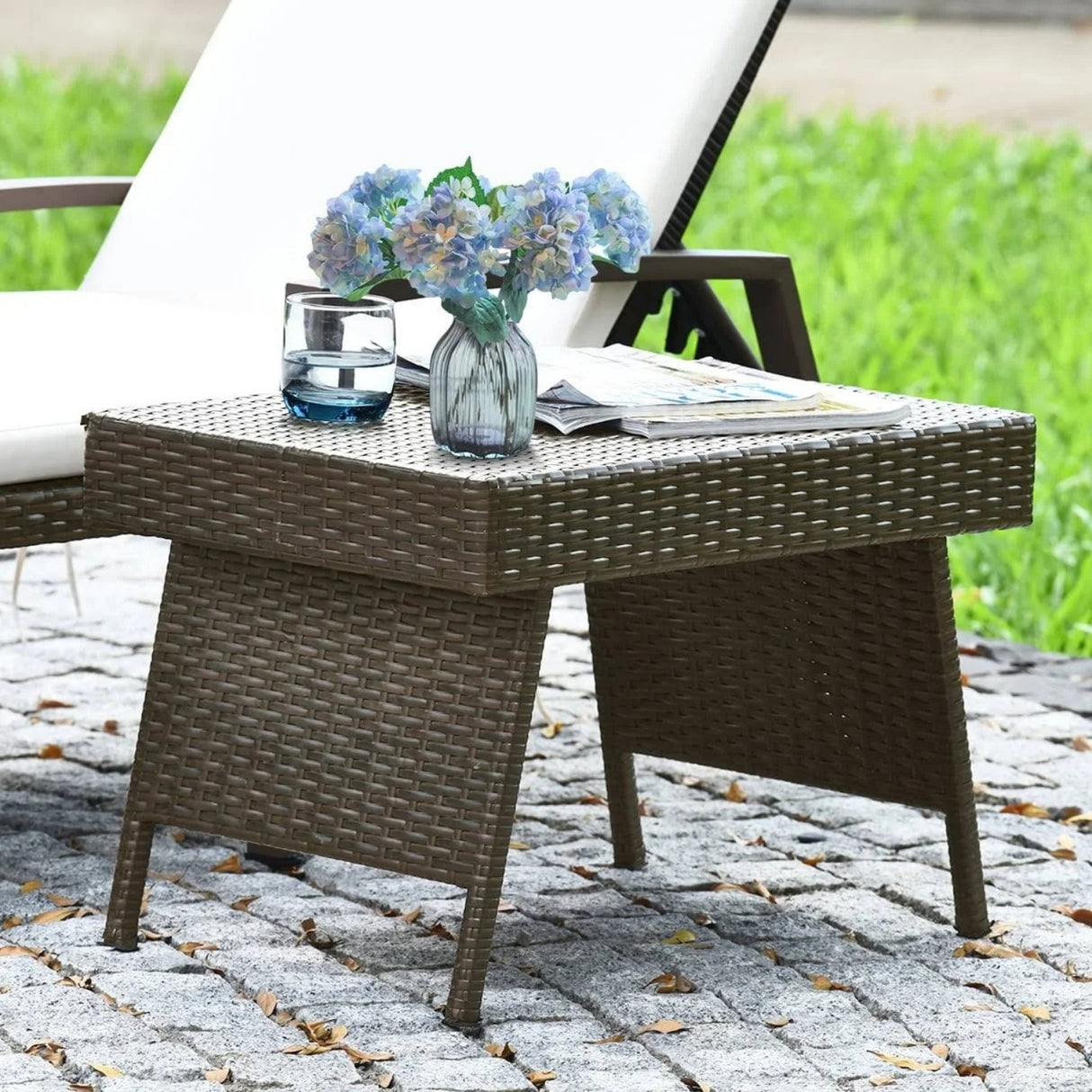 Outdoor Rattan Wicker Foldable Table