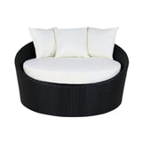 Outdoor Rattan Wicker Daybed with Glass Top Table