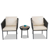 Outdoor Rope Patio Set with Glass Top Table