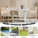 Outdoor Rattan Wicker Bar Chairs Set of 2