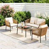 Outdoor 4 Seater Rope Sofa Set