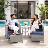Outdoor Rattan Wicker 5 Piece Patio Sofa Set