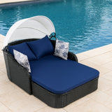 Outdoor Rattan Wicker Double Seater Canopy Daybed