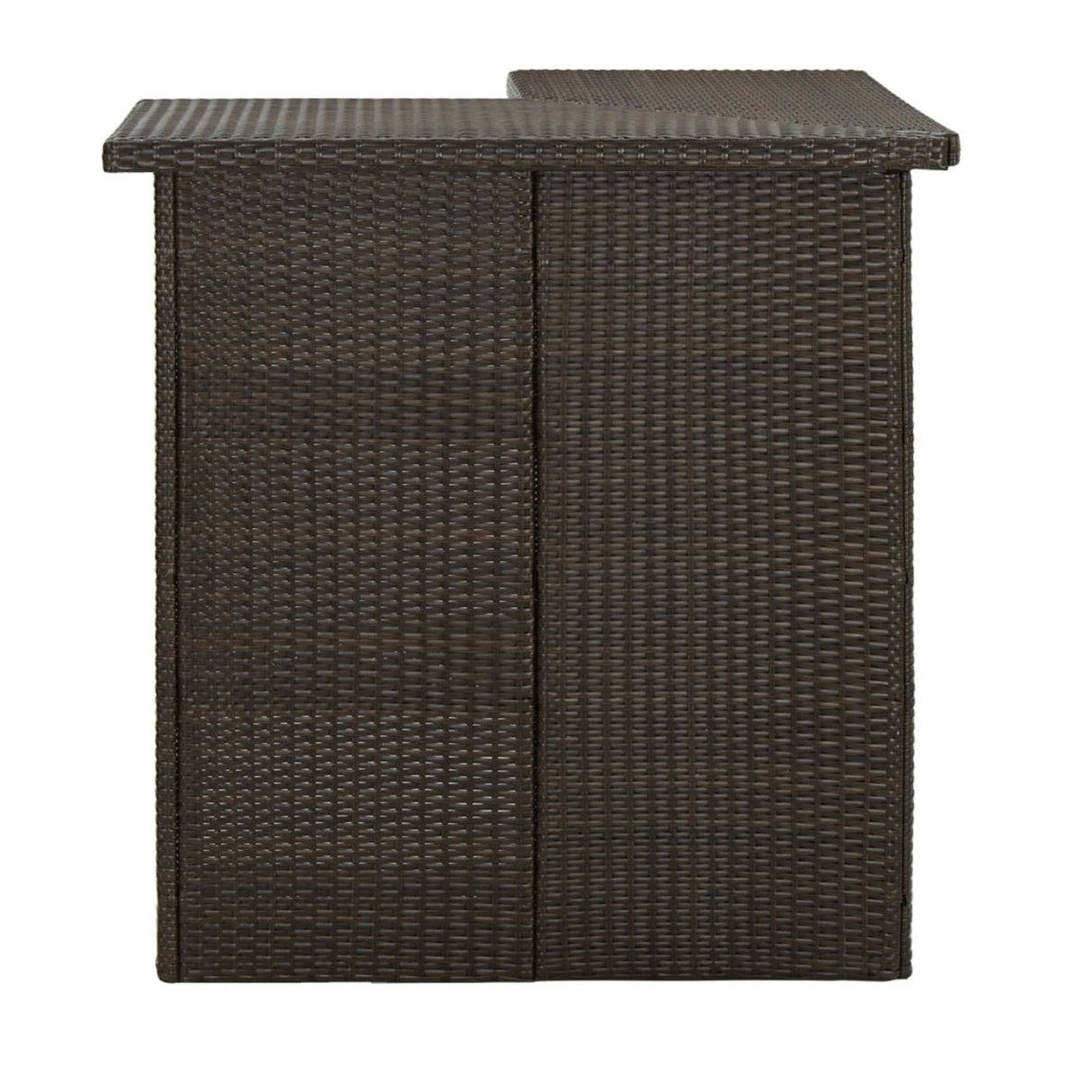 Outdoor Rattan Wicker Bar Table With Storage Selves