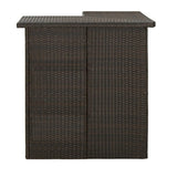 Outdoor Rattan Wicker Bar Table With Storage Selves