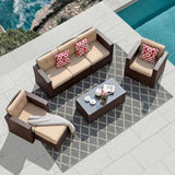 Outdoor Rattan Wicker Sectional 6-Seater Sofa Set