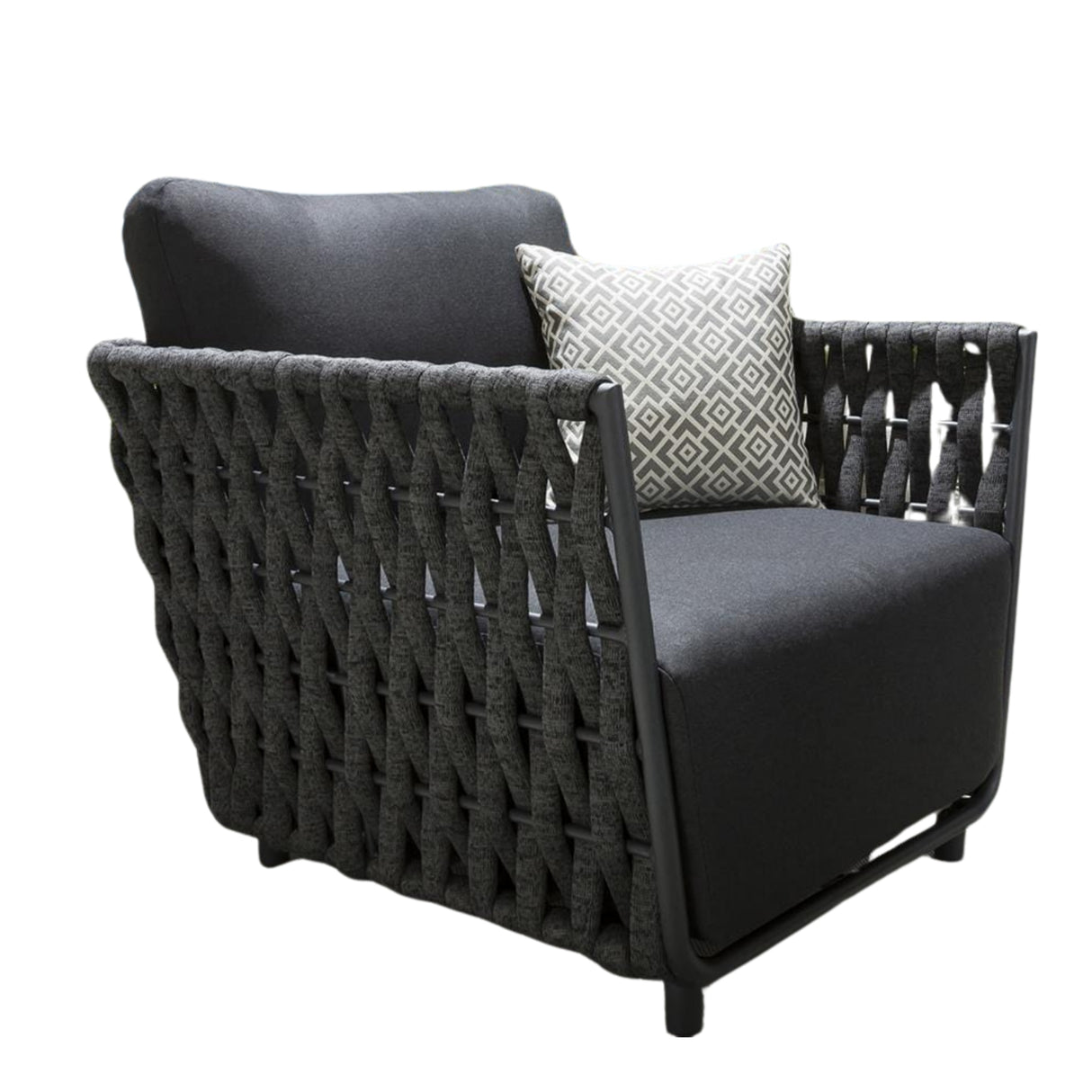 4-Piece Outdoor Rope Sofa Set (Grey)