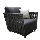 4-Piece Outdoor Rope Sofa Set (Grey)