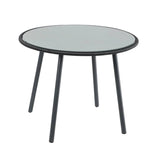 5-Piece Outdoor Patio Dining Set with Rope Chairs & Glass Top Table