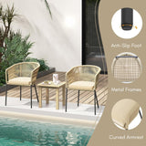 4-Piece Outdoor Rope Patio Dining Chairs