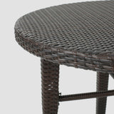 5 Piece Outdoor Wicker Bar Set with High Top Table