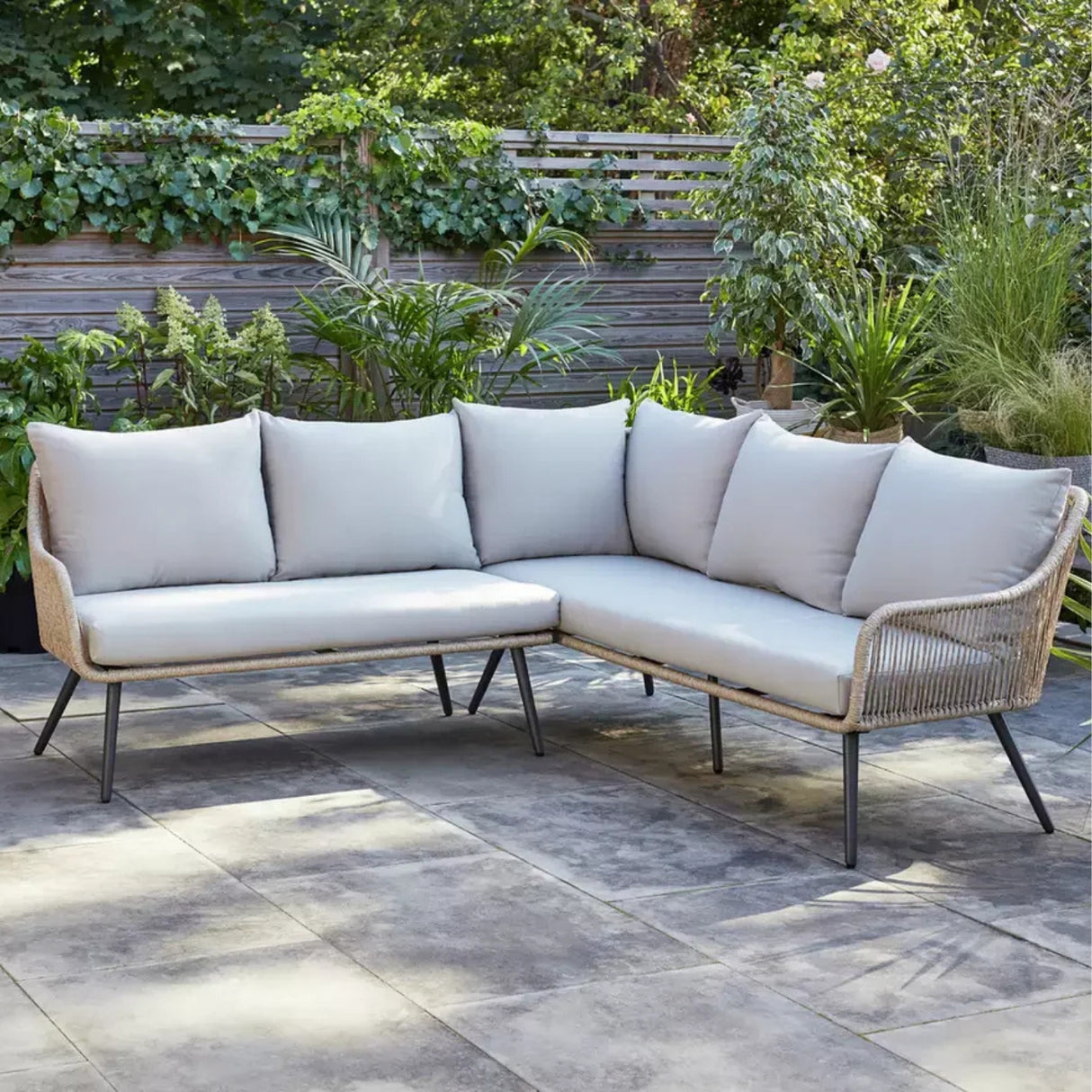 L-Shape Outdoor Rope Sofa Set