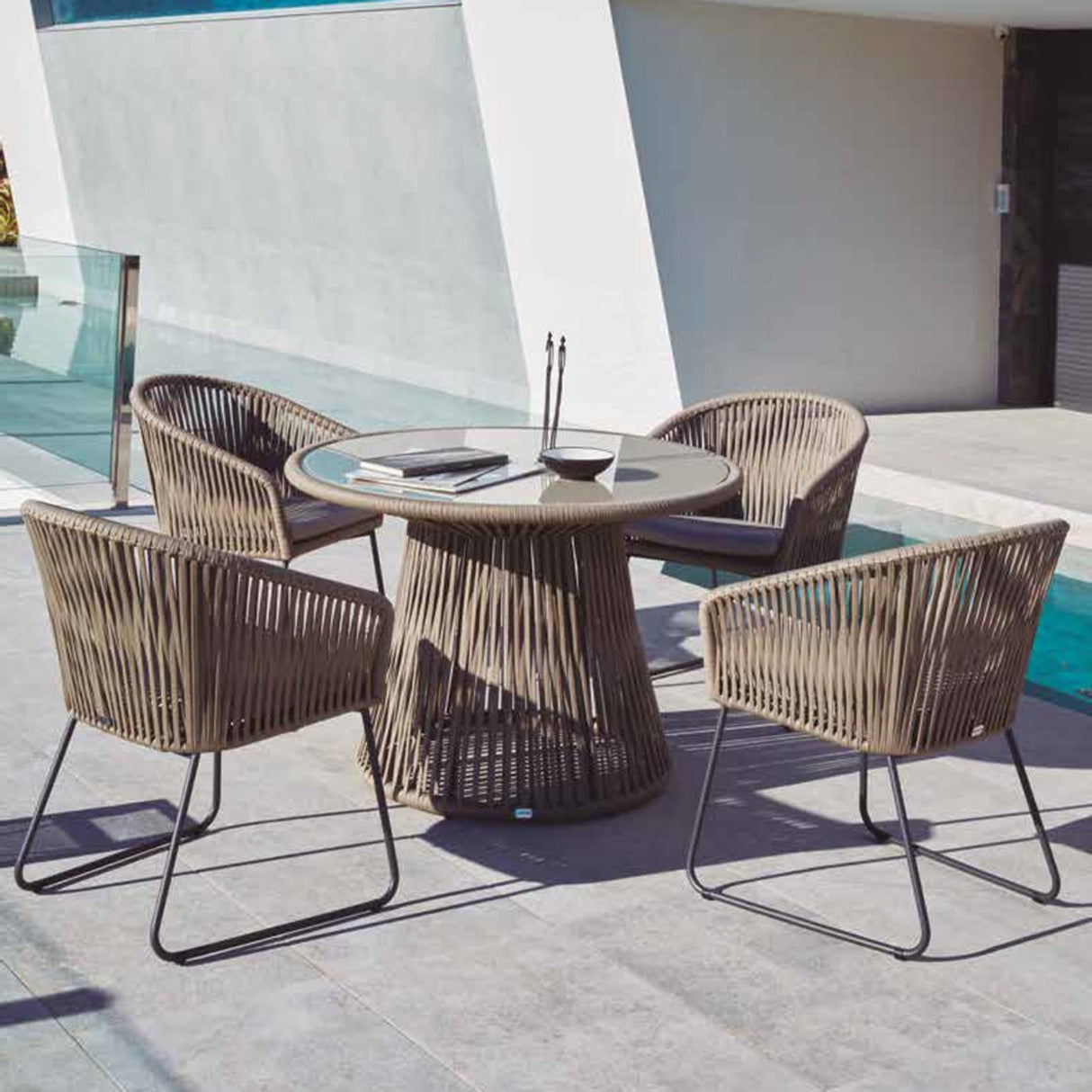 5-Piece Outdoor Patio Dining Set & Glass Top Table