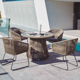 5-Piece Outdoor Patio Dining Set & Glass Top Table