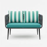 Outdoor 4-Seater Rope Conversation Set(Grey & Sky-blue)