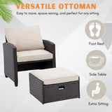 5 Piece Outdoor Patio Wicker Furniture Set