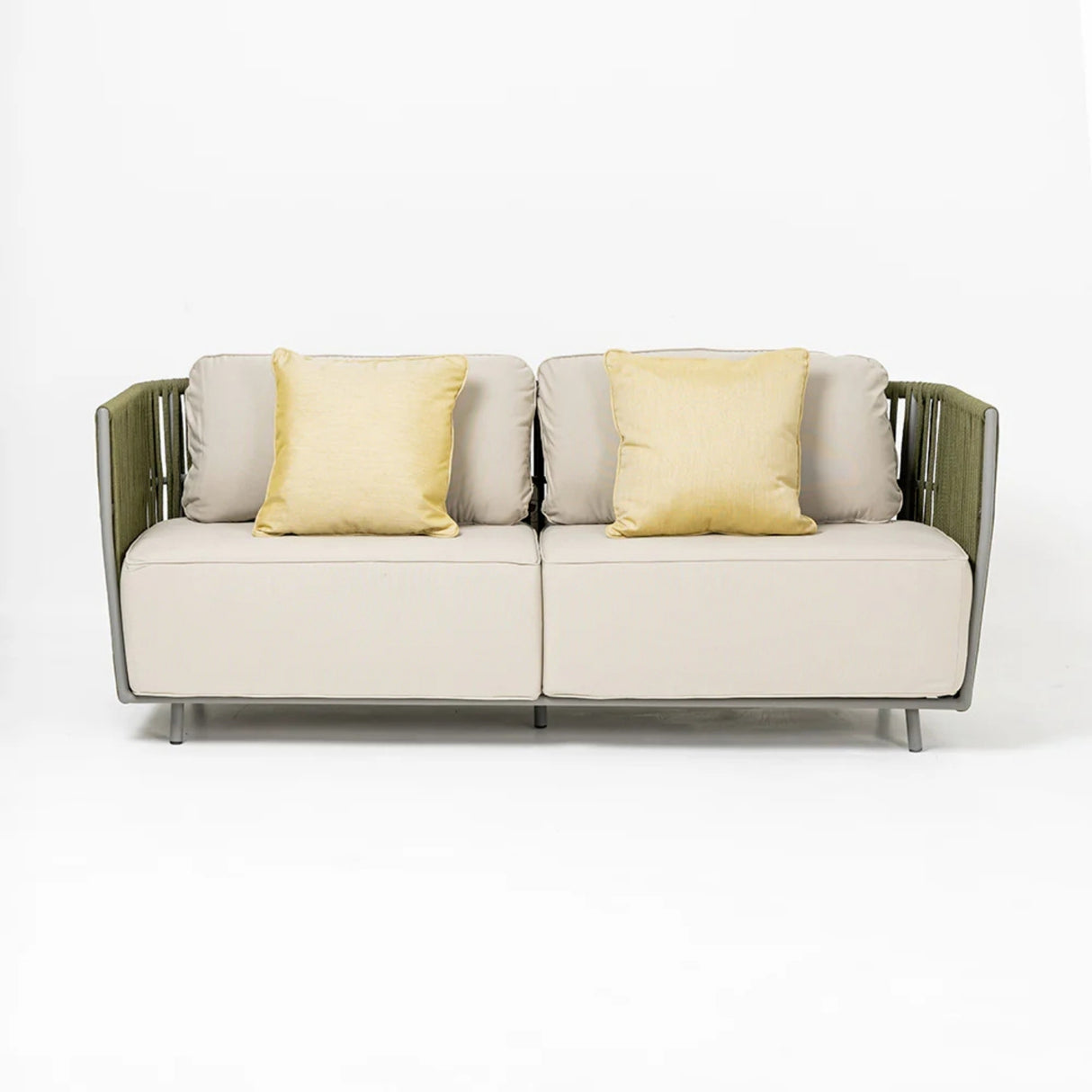 All-Weather Rope 5 Seater Sofa Set With Glass Top Table