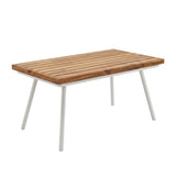 Outdoor Rope Sofa Set with Wooden Top Center Table (Beige & Black)